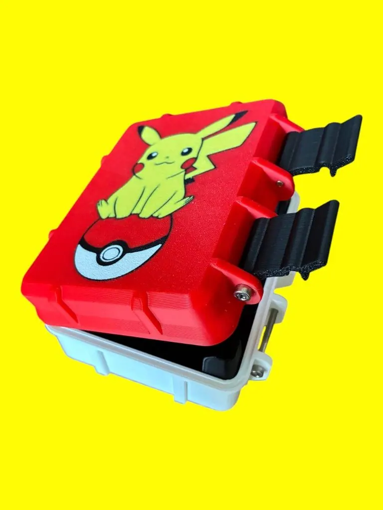 Rugged 60-card DeckBox with Pikachu and Poké Ball lid art — BLACK PORTAL